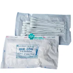Que gòn y tế Bảo Thạch 100% cotton tự nhiên - Túi 20 que vô trùng cho rửa vết thương và xét nghiệm, an toàn và tiện lợi