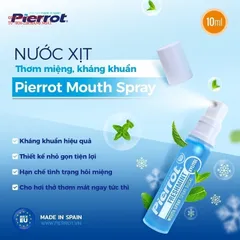 Xịt thơm miệng Pierrot Kissing Spray 10ml Bạc Hà - Giảm Hôi Miệng, Hơi Thở Thơm Mát, Đặc Biệt Dành Cho Người Thích Sự Tự Tin