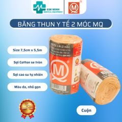 Băng thun y tế có móc Quang Minh QM - Chất liệu Cotton và cao su tự nhiên, sử dụng cho chấn thương, phẫu thuật thẩm mỹ, băng rốn trẻ sơ sinh