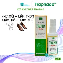 Bột và Xịt Khử Mùi Trapha - Ngăn Tiết Mồ Hôi Chân, Nách, Giữ Khô Thoáng, Thơm Mát - Sản Phẩm Việt Nam Chất Lượng