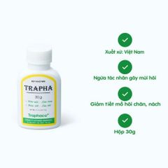 Bột và Xịt Khử Mùi Trapha - Ngăn Tiết Mồ Hôi Chân, Nách, Giữ Khô Thoáng, Thơm Mát - Sản Phẩm Việt Nam Chất Lượng