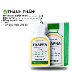 Bột và Xịt Khử Mùi Trapha - Ngăn Tiết Mồ Hôi Chân, Nách, Giữ Khô Thoáng, Thơm Mát - Sản Phẩm Việt Nam Chất Lượng