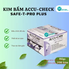 Thiết Bị Lấy Máu Accu-Chek Safe-T-Pro Plus - Kim Bấm Vô Trùng Điều Chỉnh Độ Đâm Sâu - Hộp 200 Kim Chính Hãng