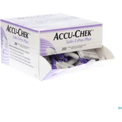 Thiết Bị Lấy Máu Accu-Chek Safe-T-Pro Plus - Kim Bấm Vô Trùng Điều Chỉnh Độ Đâm Sâu - Hộp 200 Kim Chính Hãng