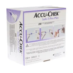 Thiết Bị Lấy Máu Accu-Chek Safe-T-Pro Plus - Kim Bấm Vô Trùng Điều Chỉnh Độ Đâm Sâu - Hộp 200 Kim Chính Hãng