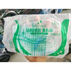 Lốc 10 Túi Đựng Nước Tiểu Greetmed Van T Có Dây Cột, Dung Tích 2000ml, Tiện Dụng Cho Bệnh Nhân Sử Dụng Dài Hạn