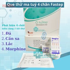 Que Thử Ma Túy 4 Chân Fastep - Bộ 25 Test và 25 Cốc Kiểm Tra Chất Gây Nghiện - Phát Hiện Đá, Cần Sa, Lắc, Morphi.ne