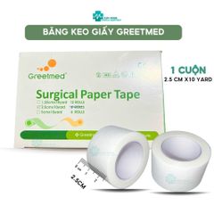 Băng Keo Giấy Y Tế Greetmed - Dễ Xé, An Toàn, Không Gây Dị Ứng, Phù Hợp Cho Trẻ Em và Người Lớn Tuổi