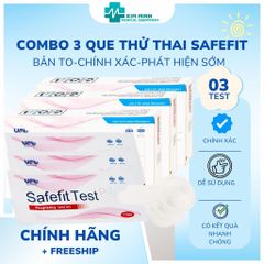Combo 3 Que Thử Thai Safefit - Phát Hiện Thai Sớm Chính Xác Cao, Dễ Sử Dụng Tại Nhà, Thiết Kế Tiện Lợi