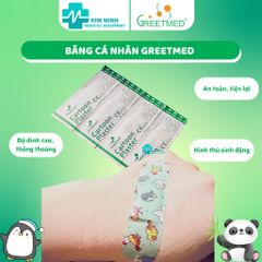 Băng cá nhân Cute Greetmed hình thú - Hộp 100 miếng tiện lợi, an toàn cho trẻ em và người lớn, thiết kế đáng yêu và tươi sáng.