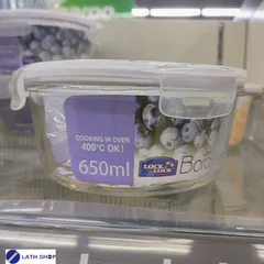Hộp Thủy Tinh Chịu Nhiệt LocknLock Glass Euro 650ml LLG831 - Bảo Quản Thực Phẩm An Toàn, Không Bám Mùi, Thiết Kế Gọn Nhẹ