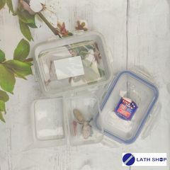 Hộp Bảo Quản Chữ Nhật Có Ngăn LocknLock Classic HPL806C 350ml - Nhựa PP An Toàn Thực Phẩm, Thiết Kế Chống Thấm Nước, Dùng Trong Tủ Lạnh