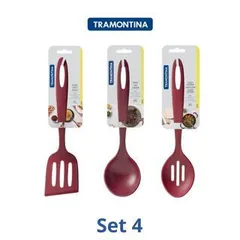 Bộ 3 Dụng Cụ Nấu Ăn Tramontina - Muôi, Vá và Xẻng Bằng Nhựa PA An Toàn Chịu Nhiệt 180 Độ, Dụng Cụ Tiện Ích Cho Nhà Bếp