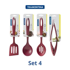 Set 4 Dụng Cụ Nấu Ăn Tramontina Bằng Nhựa PA An Toàn Chịu Nhiệt Nhập Khẩu Brazil - Muôi, Vá, Xẻng Đầy Đủ Cho Bếp Nhà Bạn