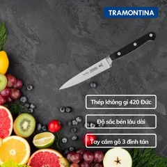 Dao Gọt Hoa Quả Tramontina Century 10cm - Thép Khô Không Gỉ Cao Cấp Sản Xuất Tại Brazil, Tay Cầm Chắc Chắn, Dụng Cụ Bếp Chất Lượng