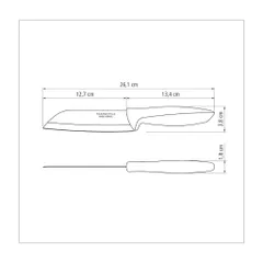 Dao Nhà Bếp Tramontina Plenus 13cm - Lưỡi Thép Không Gỉ Siêu Sắc Bén, Cán Nhựa Bền Chắc, Nhập Khẩu Brazil