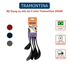 Bộ 5 Dụng Cụ Nấu Ăn Tramontina - Muỗng, Muôi, Xẻng Nhựa An Toàn, Chịu Nhiệt Cao Từ Brazil, Đồ Gia Dụng Bếp Thông Minh
