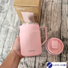 Ca Giữ Nhiệt Lock&Lock Metro Mug Có Tay Cầm 475ml (16 oz) - Thiết Kế Thép Không Gỉ, Màu Hồng, Hàng Chính Hãng