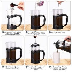 Bình Pha Trà Cafe French Press Lock&Lock 800ml LLG018 - Chất Liệu Nhựa/Thủy Tinh Cao Cấp, Dụng Cụ Pha Trà Chuyên Nghiệp