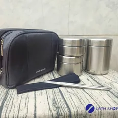 Bộ Hộp Cơm Giữ Nhiệt Lock&Lock 1.150ml (450ml*1, 420ml*1, 280ml*1 Kèm Đũa Và Túi Xách) Giữ Nhiệt 6h