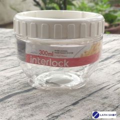 Hộp Bảo Quản Lock&Lock Interlock INL306W 300ml - Hộp Nhựa An Toàn Dùng Đựng Thực Phẩm Và Đồ Khô, Chịu Nhiệt Từ -20 Đến 70 Độ C