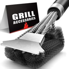 Bàn Chải Làm Sạch Lò Nướng BBQ - Công Cụ Vệ Sinh Tiện Lợi, Chất Liệu Thép Chống Gỉ, Đa Chức Năng Cho Bữa Tiệc Nướng Hoàn Hảo