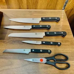 Bộ Dao Zwilling Gourmet 7 Món - Dao Nhà Bếp Chất Lượng, Lưỡi Cứng Bằng Thép Không Gỉ, Sản Xuất Tại Đức