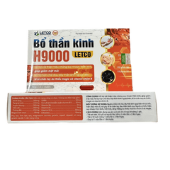 Viên Uống Bổ Thần Kinh H9000 Letco - Hỗ Trợ Giảm Mệt Mỏi, Suy Nhược Cơ Thể, Bổ Sung Vitamin Nhóm B và Magie - Hộp 30 Viên