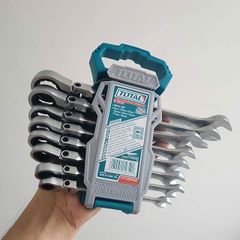 Bộ Cờ Lê Vòng Miệng Tự Động 8 Chi Tiết 8-19mm - Dụng Cụ Cầm Tay Total THT102RK586, Chất Liệu CR-V Công Nghiệp