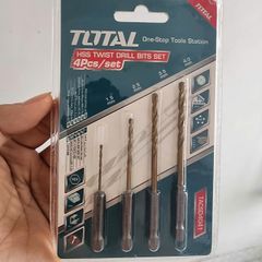 Bộ Mũi Khoan Kim Loại Đuôi Lục Giác 4 Chi Tiết Total TACSD4041 - Thiết Bị Cầm Tay Chuyên Dụng, Chất Lượng Cao, Khoan Chính Xác