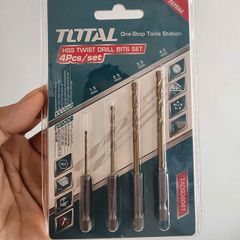 Bộ Mũi Khoan Kim Loại Đuôi Lục Giác 4 Chi Tiết Total TACSD4041 - Thiết Bị Cầm Tay Chuyên Dụng, Chất Lượng Cao, Khoan Chính Xác