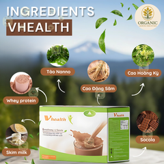 Bột Dinh Dưỡng Vhealth Socola - Hỗ Trợ Giảm Cân Tự Nhiên, Nguồn Dinh Dưỡng Cao Cấp, Hộp 20 Gói, Thực Phẩm Lành Mạnh