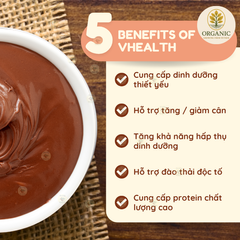 Bột Dinh Dưỡng Vhealth Socola - Hỗ Trợ Giảm Cân Tự Nhiên, Nguồn Dinh Dưỡng Cao Cấp, Hộp 20 Gói, Thực Phẩm Lành Mạnh