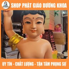 HOẢ TỐC, TƯỢNG PHẬT ĐẢN SANH CAO 40cm CÓ SẴN GIAO NGAY - VẺ MÀU ĐS09