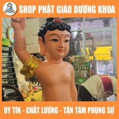 HOẢ TỐC, TƯỢNG PHẬT ĐẢN SANH CAO 40cm CÓ SẴN GIAO NGAY - VẺ MÀU ĐS09
