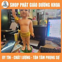 HOẢ TỐC, TƯỢNG PHẬT ĐẢN SANH CAO 40cm CÓ SẴN GIAO NGAY - VẺ MÀU ĐS09
