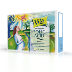 Viên uống Acid Folic 400mcg cho Bà Bầu - Hỗ trợ Ngăn Ngừa Dị Tật Thai Nhi Nhập Khẩu Chính Hãng từ Ba Lan - Dễ Uống, Tốt Cho Mẹ Và Bé
