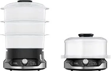 Nồi Hấp 3 Tầng Tefal VC2048 - Thiết Kế Siêu Gọn, Hẹn Giờ 60 Phút, Khay Hấp Không Chứa BPA Cho Bữa Ăn Lành Mạnh và Đầy Tiện Lợi