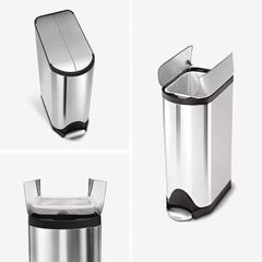 Thùng rác đạp chân mở nắp cánh bướm Simplehuman CW2058 18L inox bền, thiết kế thông minh, yên tĩnh, hoàn hảo cho không gian sống sạch đẹp.