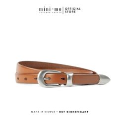 Thắt Lưng Da Bò Vachetta MINI-MO 1.8cm - Phong Cách Unisex Cao Cấp, Thời Trang Tối Giản, Độ Bền Cao, Màu Nâu Đậm, Đen