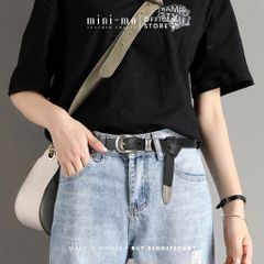 Thắt Lưng Da Bò Vachetta MINI-MO 1.8cm - Phong Cách Unisex Cao Cấp, Thời Trang Tối Giản, Độ Bền Cao, Màu Nâu Đậm, Đen