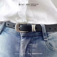 Thắt Lưng Da Bò Vachetta MINI-MO 1.8cm - Phong Cách Unisex Cao Cấp, Thời Trang Tối Giản, Độ Bền Cao, Màu Nâu Đậm, Đen