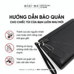 Clutch Cầm Tay Da Bò Saffiano MINI-MO Cao Cấp - Lịch Lãm Nam Tính, Khóa Số An Toàn, Quà Tặng Thời Trang Sang Trọng