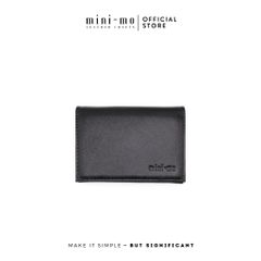 Ví Da Mini Unisex Handmade EPSOM - Túi Đựng Thẻ Đen NERO & Xanh Than OCEAN CHARCOAL, Thiết Kế Nhỏ Gọn, Đủ Ngăn Thẻ