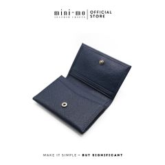 Ví Da Mini Unisex Handmade EPSOM - Túi Đựng Thẻ Đen NERO & Xanh Than OCEAN CHARCOAL, Thiết Kế Nhỏ Gọn, Đủ Ngăn Thẻ