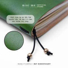 Sổ Tay Da Bò Thảo Mộc Handmade MINI-MO 18x11cm - Khắc Tên Miễn Phí, Sổ Ghi Chép Cao Cấp Quà Tặng Ý Nghĩa