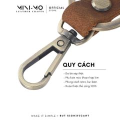 Móc Chìa Khóa Mini-Mo Da Bò Thật MK-01 - Khoen Thép Không Gỉ, Bảo Hành Trọn Đời, Phụ Kiện Thời Trang Cao Cấp