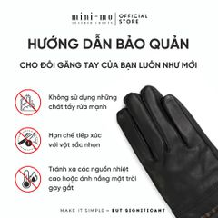 Găng Tay Da Cừu MINI MO - Lót Lông Ấm Áp, Phong Cách Nam Tính, Kiểu Dáng Kẻ Sang Trọng Cho Mùa Đông