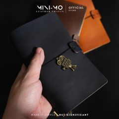 Sổ Tay Ghi Chép MINI-MO Da Bò Veg Tan Nhuộm Thủ Công, Kích Thước 18x12cm - Quà Tặng Ý Nghĩa Cho Người Sáng Tạo