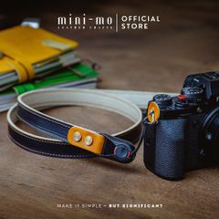 Dây Đeo Máy Ảnh DSLR/Mirrorless MINI-MO Da Bò Veg Tan Thủ Công, Thiết Kế Tối Giản, An Toàn và Tiện Dụng - Quà Tặng Độc Đáo Cho Photographer